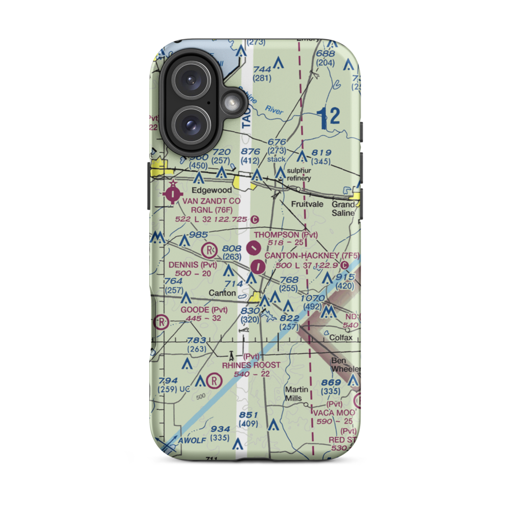 Thompson Field (1TA7) VFR Sectional  Tough iPhone Case iPhone 16 Plus model shown