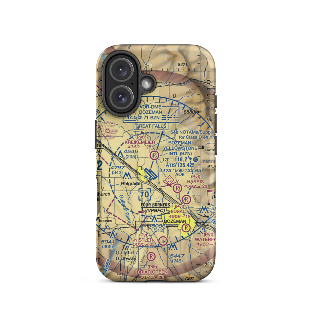 Thompson Field (MT81) VFR Sectional  Tough iPhone Case iPhone 16 model shown