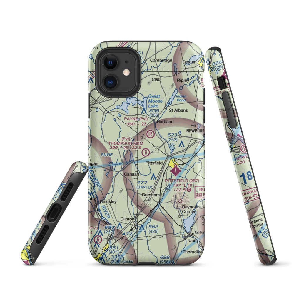 Thompson Memorial Field (ME62) VFR Sectional  Tough iPhone Case iPhone 11 model shown