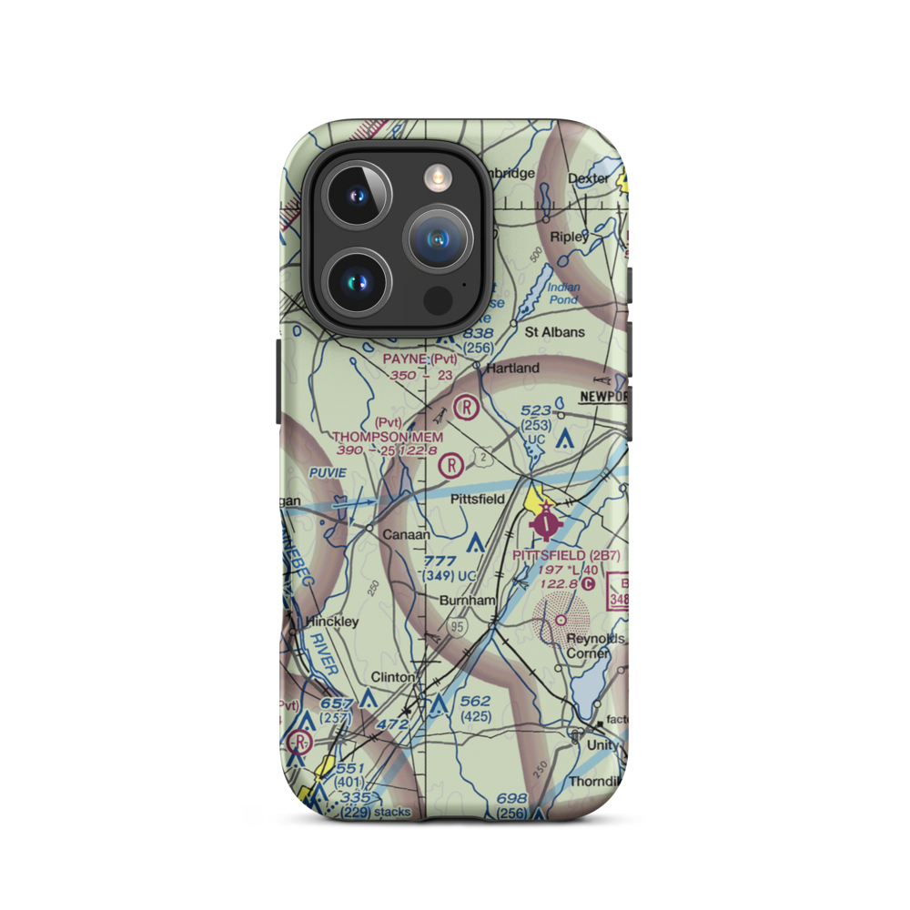 Thompson Memorial Field (ME62) VFR Sectional  Tough iPhone Case iPhone 16 Pro model shown