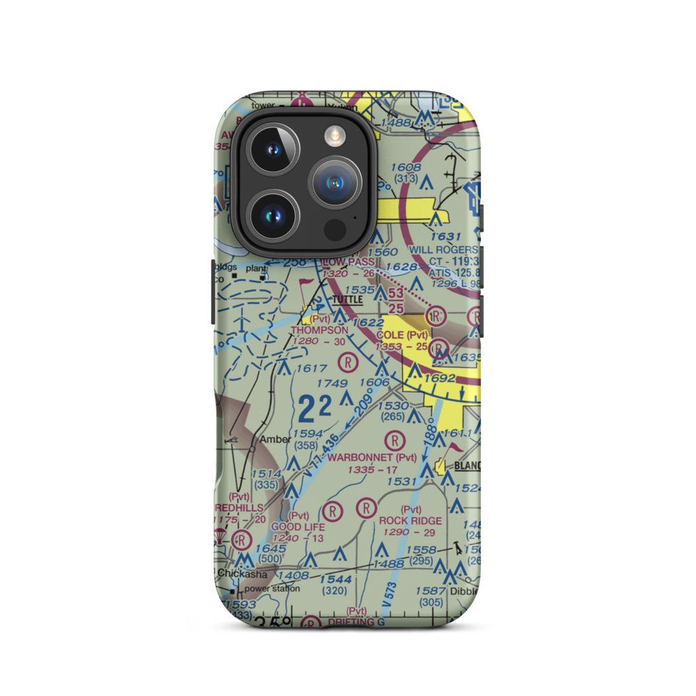 Thompson Private Airport (53OK) VFR Sectional  Tough iPhone Case iPhone 16 Pro model shown