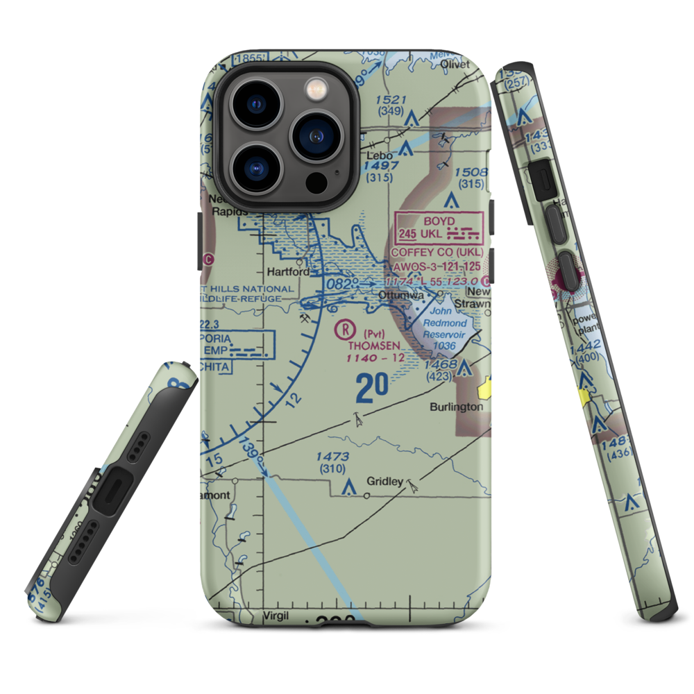 Thomsen Field (4KS6) VFR Sectional  Tough iPhone Case iPhone 13 Pro Max model shown