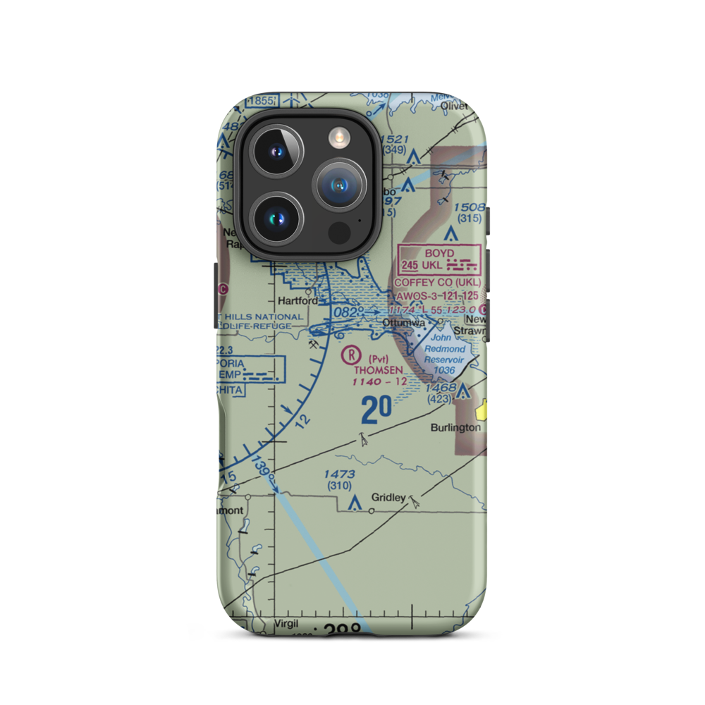 Thomsen Field (4KS6) VFR Sectional  Tough iPhone Case iPhone 16 Pro model shown