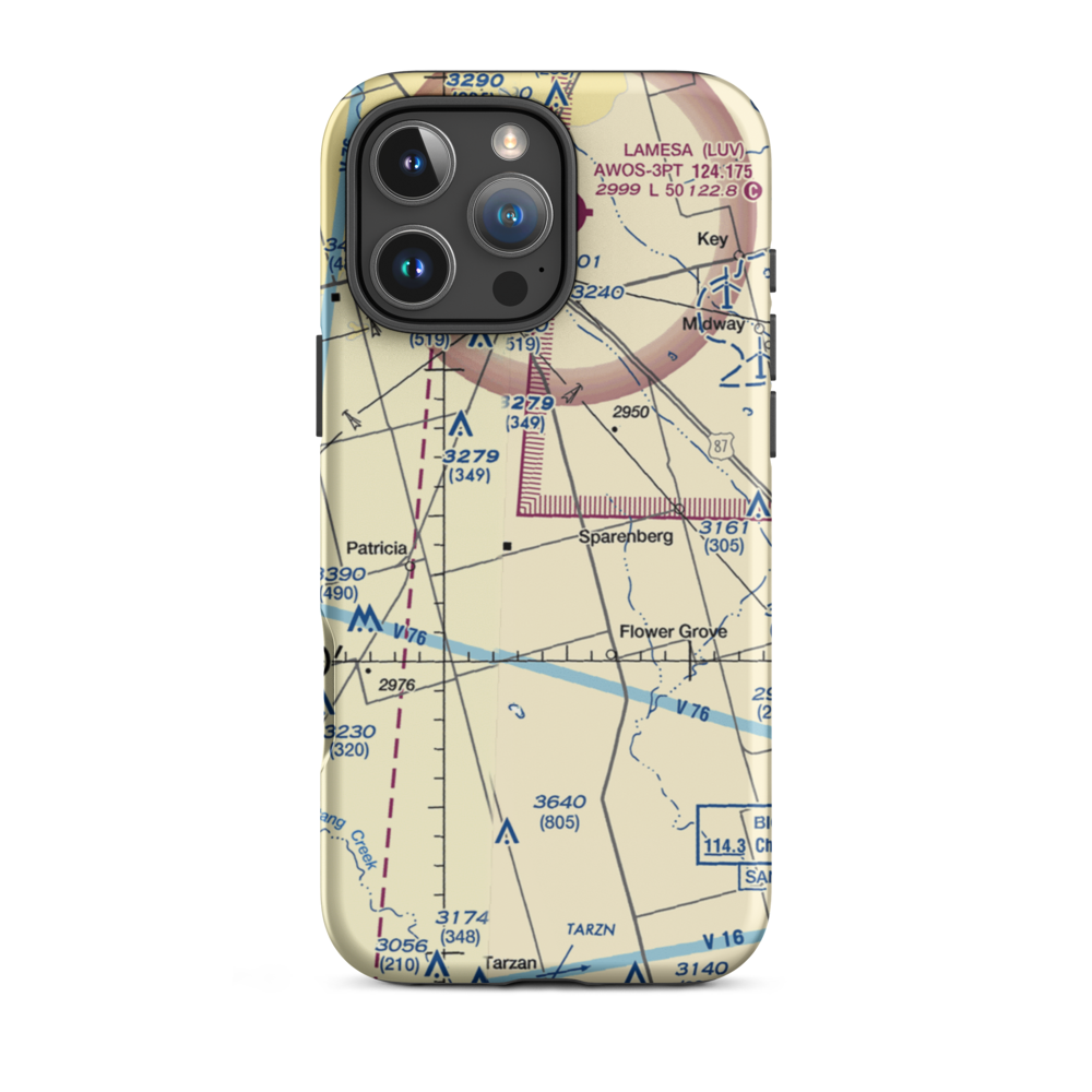 Thorp Airport (9TE3) VFR Sectional  Tough iPhone Case iPhone 16 Pro Max model shown