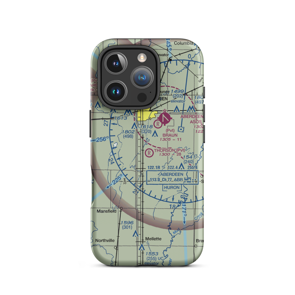 Thorson Airfield (SD05) VFR Sectional  Tough iPhone Case iPhone 16 Pro model shown