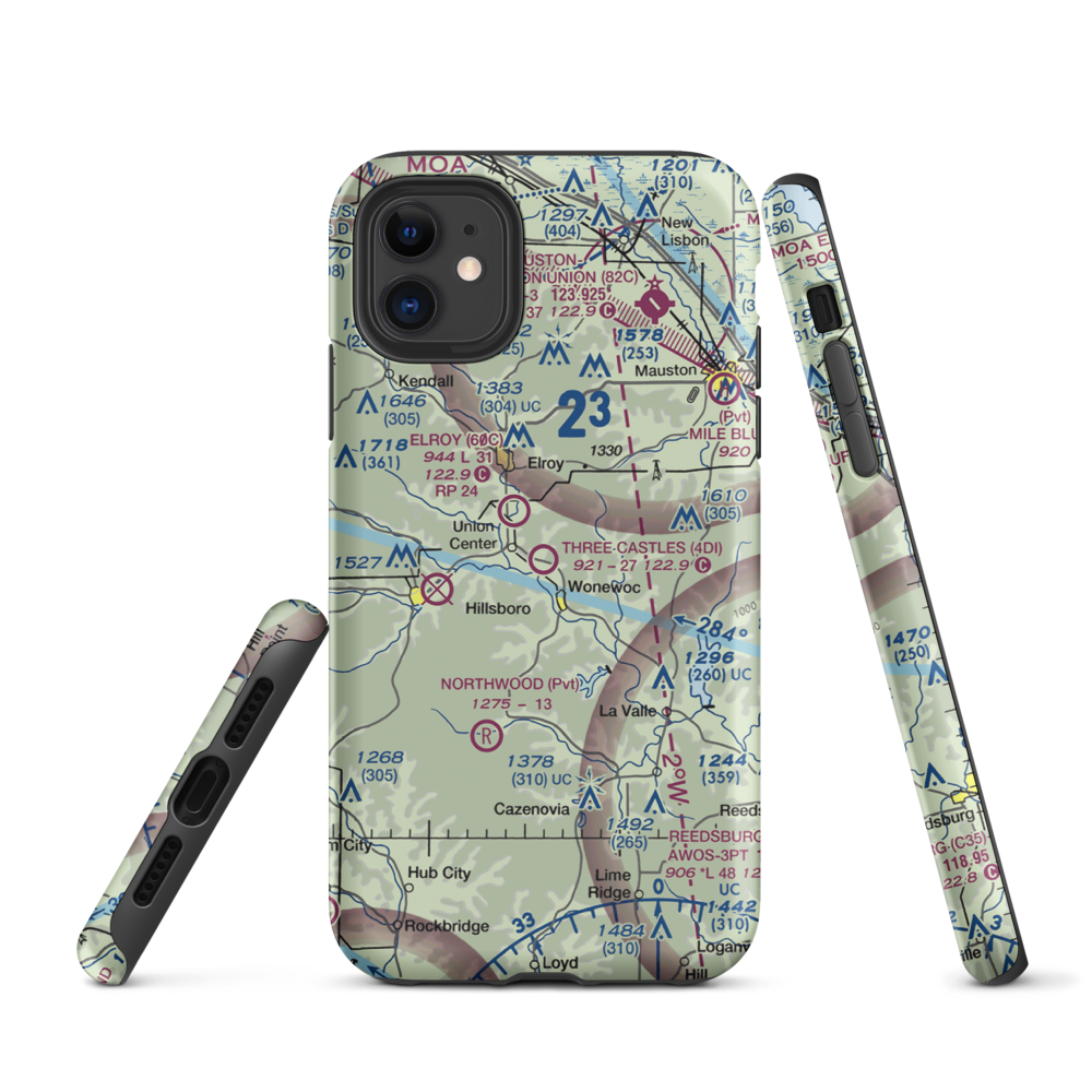 Three Castles Airpark (4D1) VFR Sectional  Tough iPhone Case iPhone 11 model shown