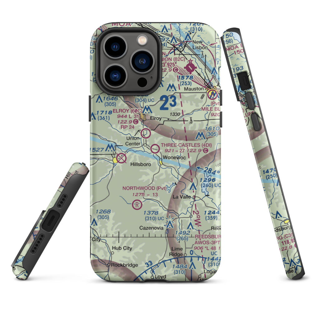 Three Castles Airpark (4D1) VFR Sectional  Tough iPhone Case iPhone 13 Pro Max model shown