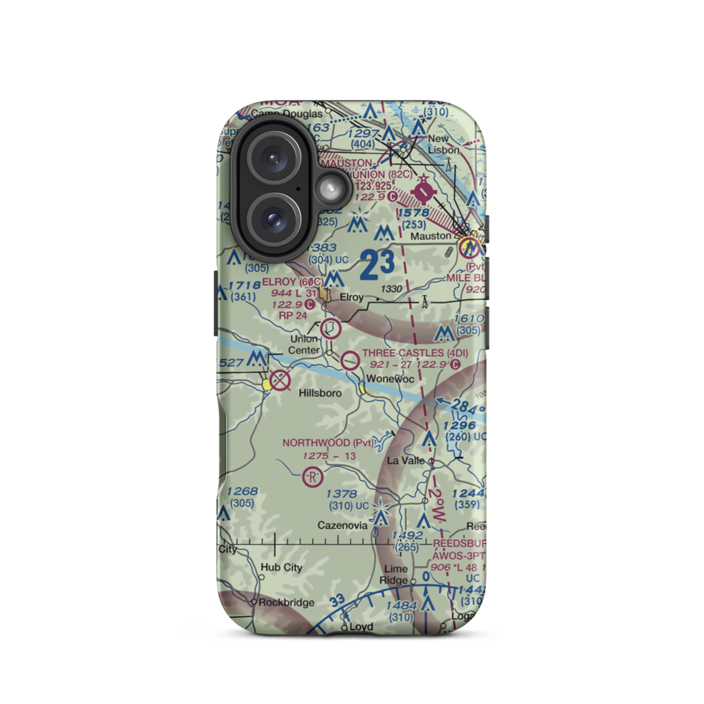 Three Castles Airpark (4D1) VFR Sectional  Tough iPhone Case iPhone 16 model shown