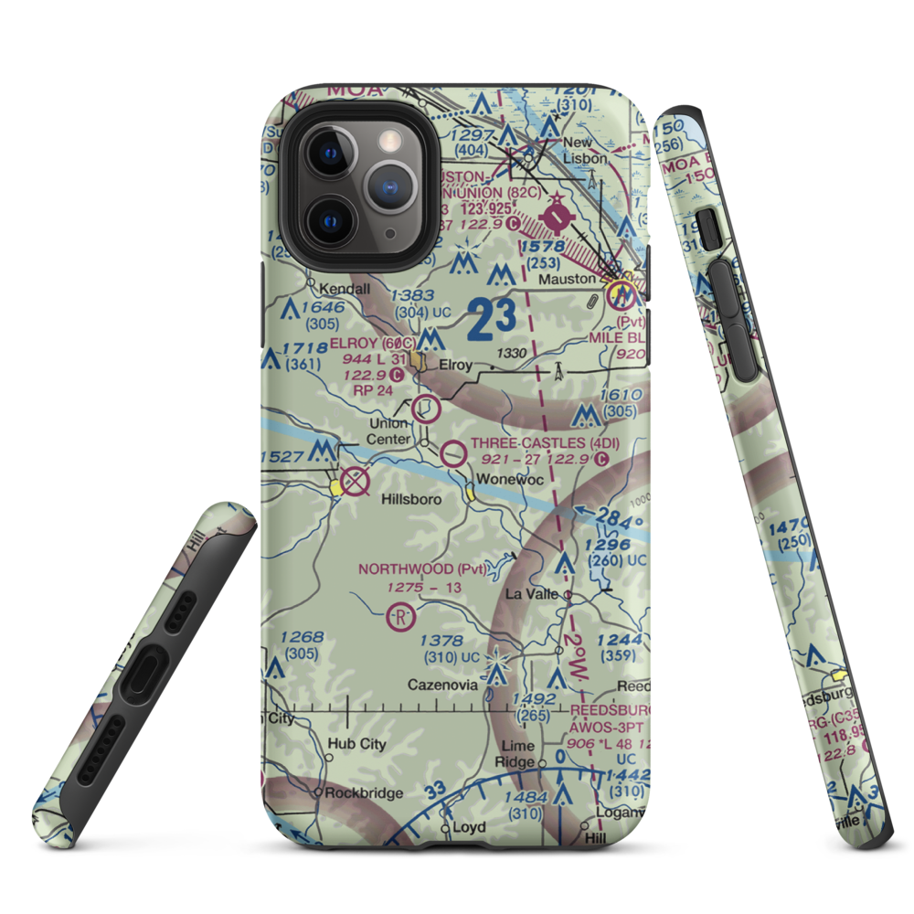 Three Castles Airpark (4D1) VFR Sectional  Tough iPhone Case iPhone 11 Pro Max model shown