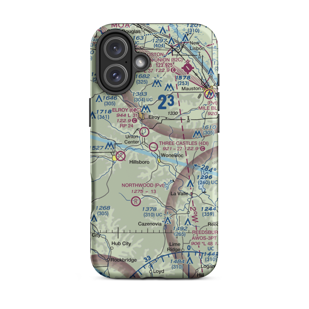 Three Castles Airpark (4D1) VFR Sectional  Tough iPhone Case iPhone 16 Plus model shown