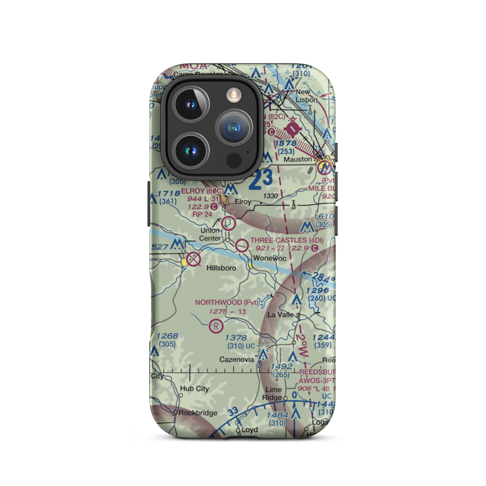 Three Castles Airpark (4D1) VFR Sectional  Tough iPhone Case iPhone 16 Pro model shown