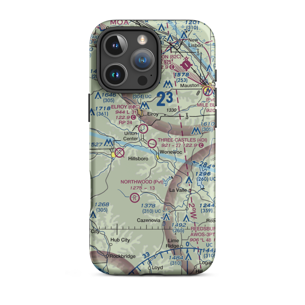 Three Castles Airpark (4D1) VFR Sectional  Tough iPhone Case iPhone 16 Pro Max model shown