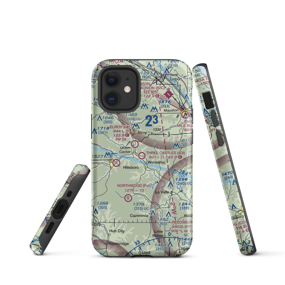 Three Castles Airpark (4D1) VFR Sectional  Tough iPhone Case iPhone 12 mini model shown