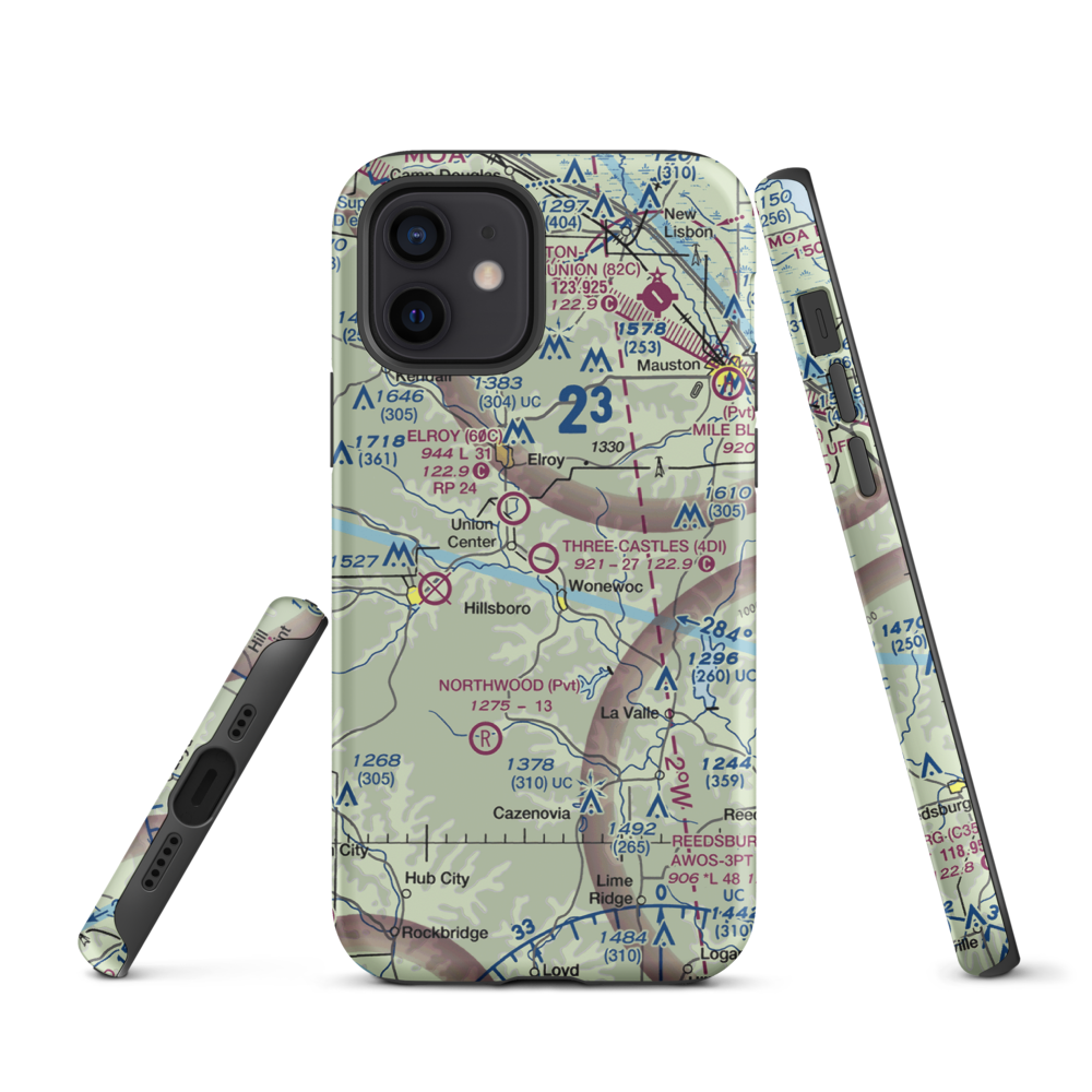 Three Castles Airpark (4D1) VFR Sectional  Tough iPhone Case iPhone 12 model shown