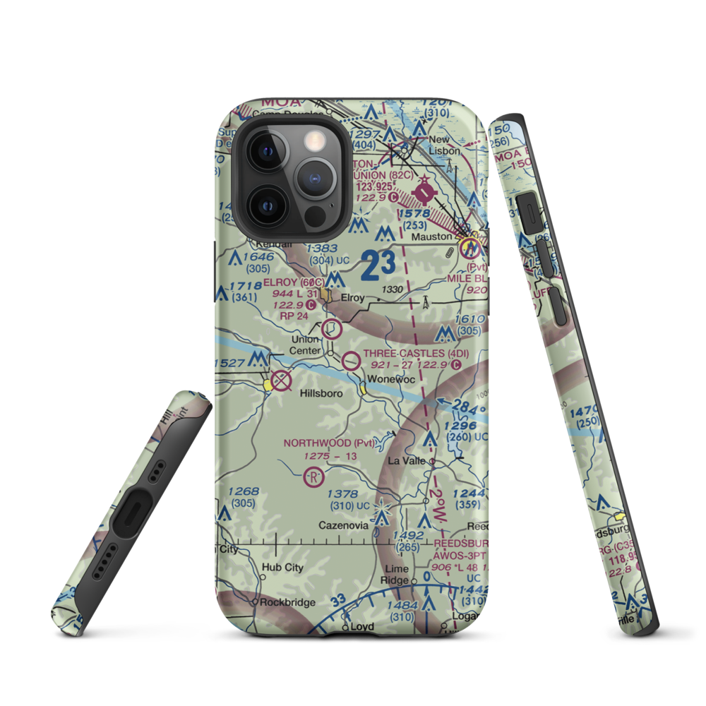 Three Castles Airpark (4D1) VFR Sectional  Tough iPhone Case iPhone 12 Pro model shown