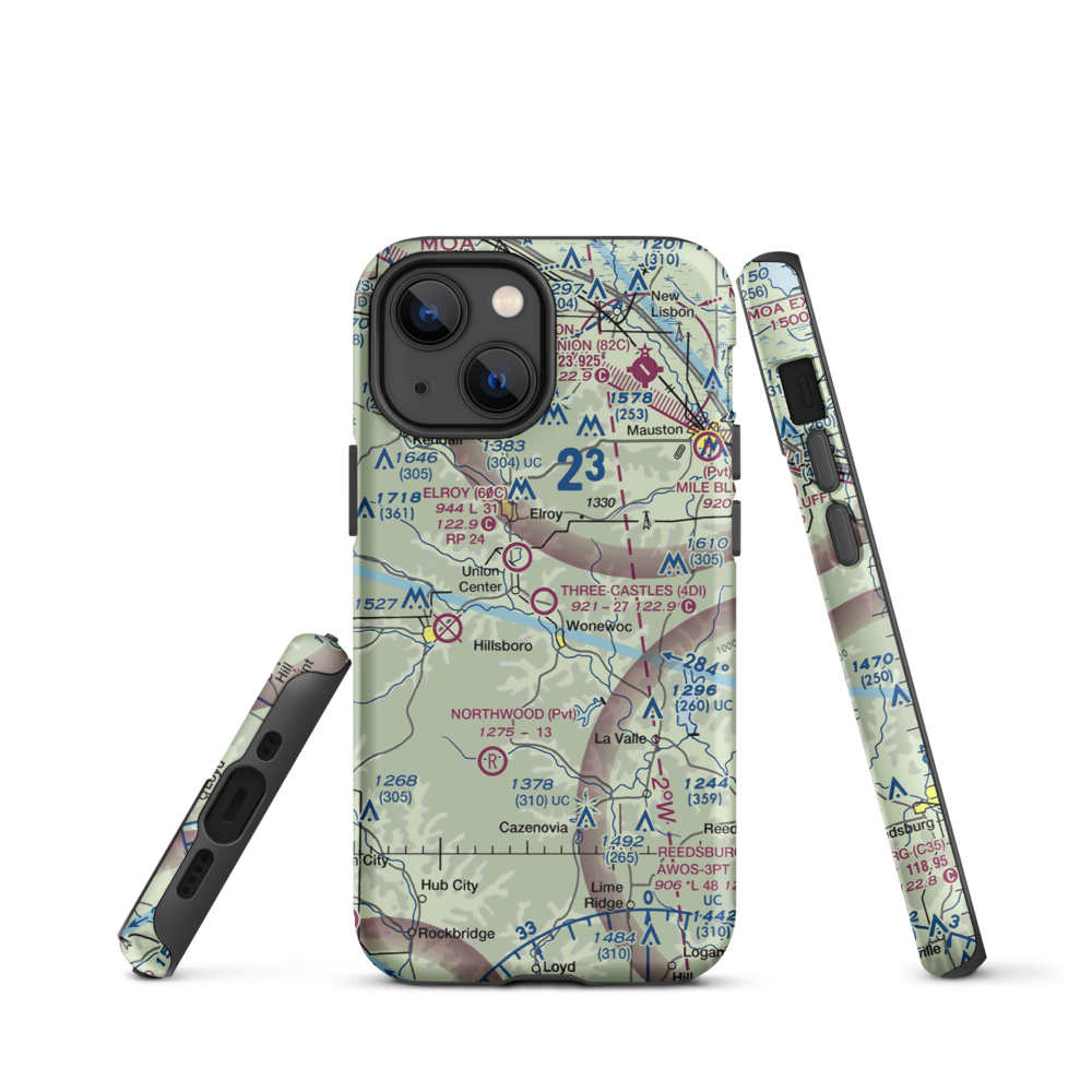 Three Castles Airpark (4D1) VFR Sectional  Tough iPhone Case iPhone 13 mini model shown