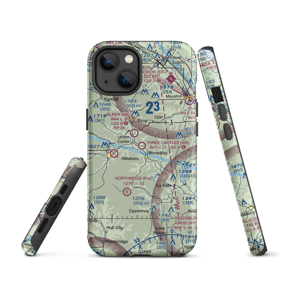Three Castles Airpark (4D1) VFR Sectional  Tough iPhone Case iPhone 13 model shown