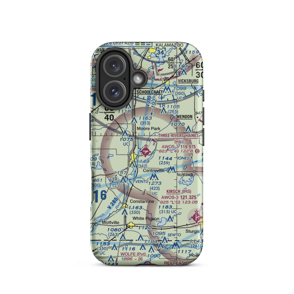 Three Rivers Municipal Dr Haines Airport (HAI) VFR Sectional  Tough iPhone Case iPhone 16 model shown