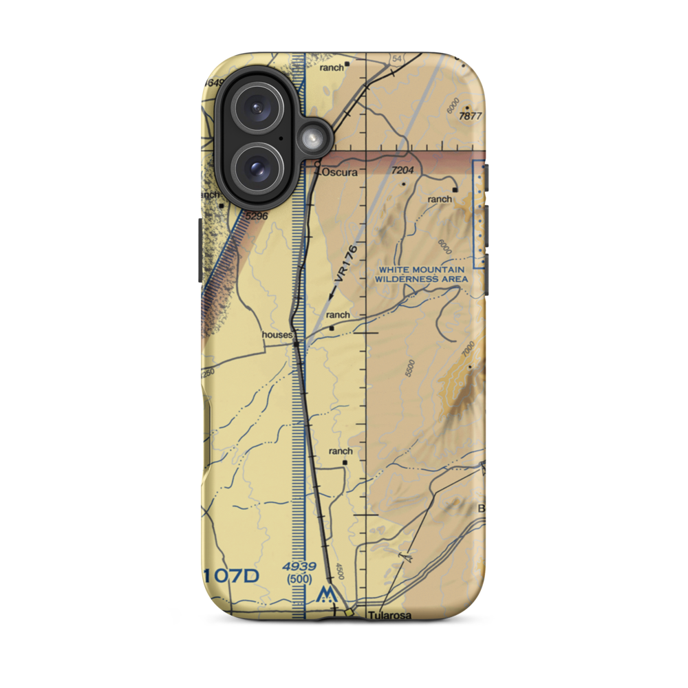 Three Rivers Ranch Airport (NM71) VFR Sectional  Tough iPhone Case iPhone 16 Plus model shown