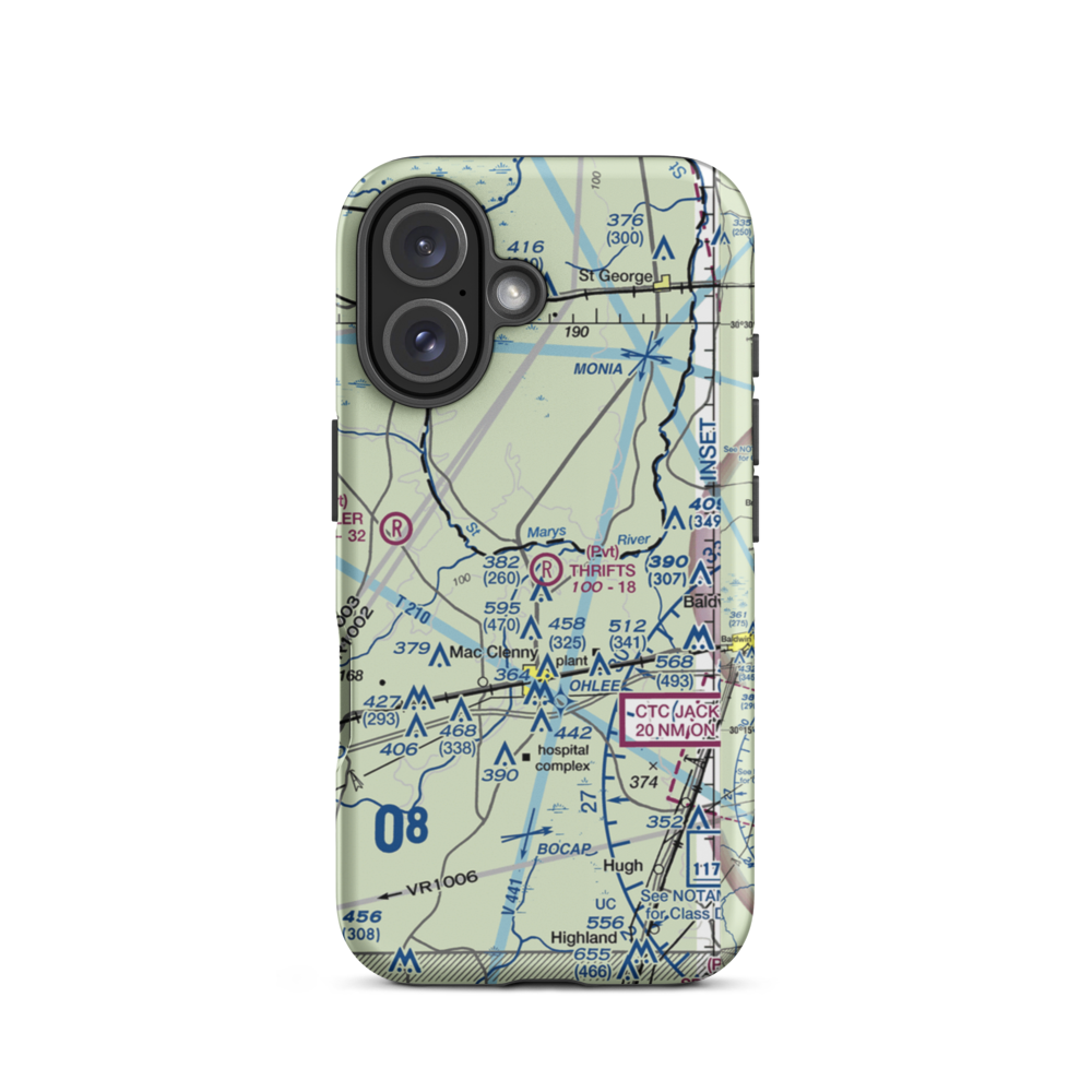 Thrifts Airport (FL11) VFR Sectional  Tough iPhone Case iPhone 16 model shown