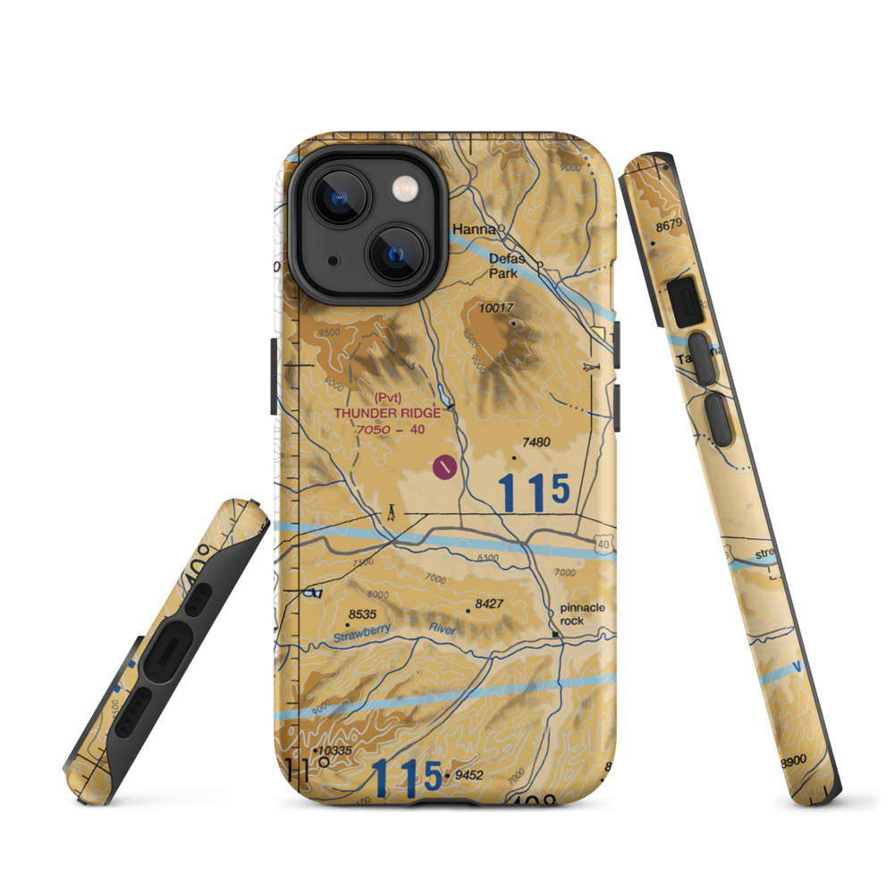 Thunder Ridge Airpark (UT83) VFR Sectional  Tough iPhone Case iPhone 14 model shown