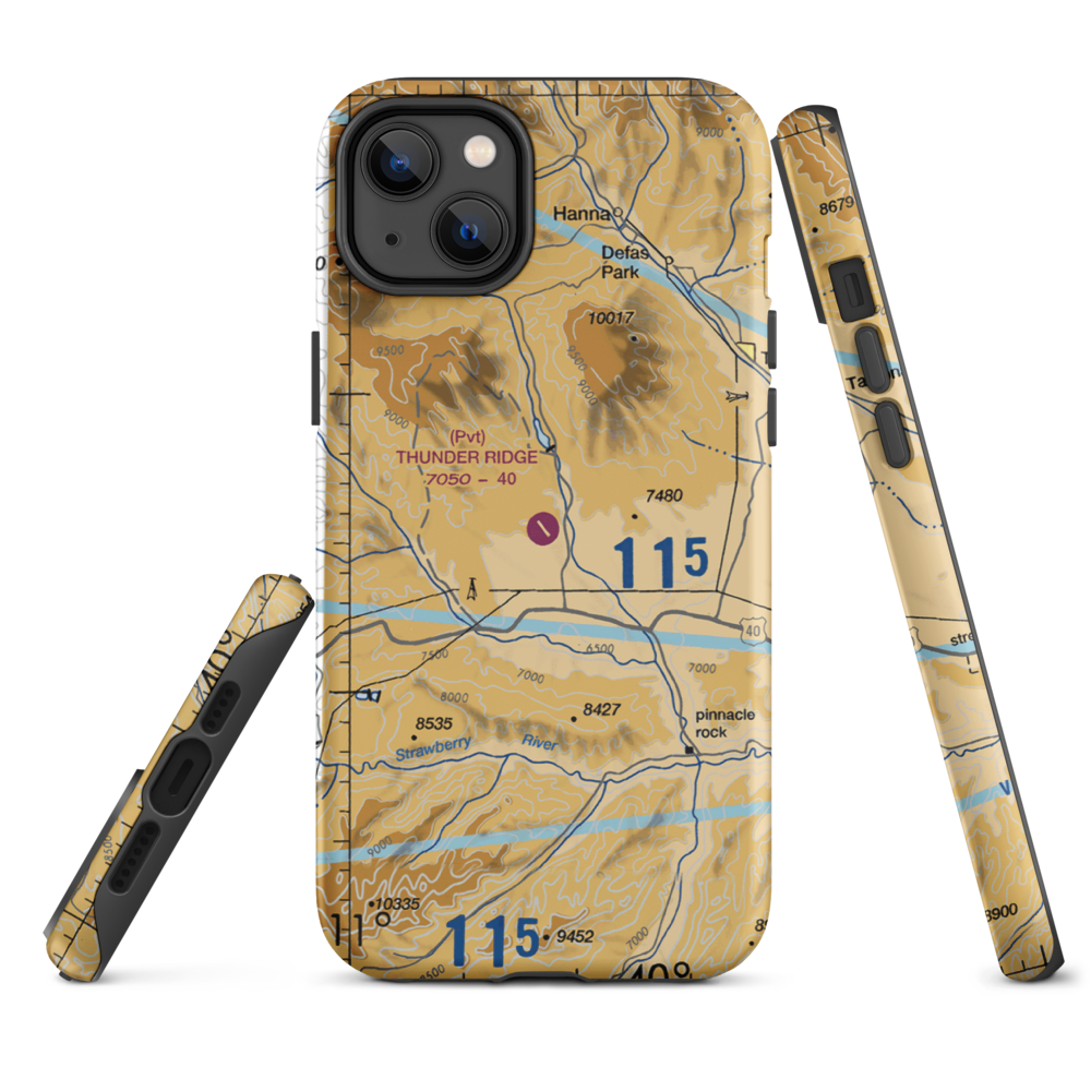 Thunder Ridge Airpark (UT83) VFR Sectional  Tough iPhone Case iPhone 14 Plus model shown