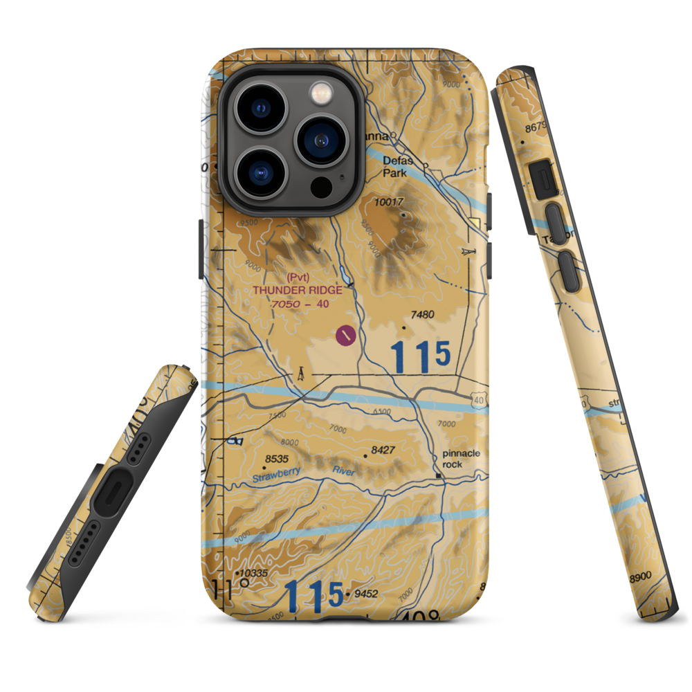 Thunder Ridge Airpark (UT83) VFR Sectional  Tough iPhone Case iPhone 14 Pro Max model shown