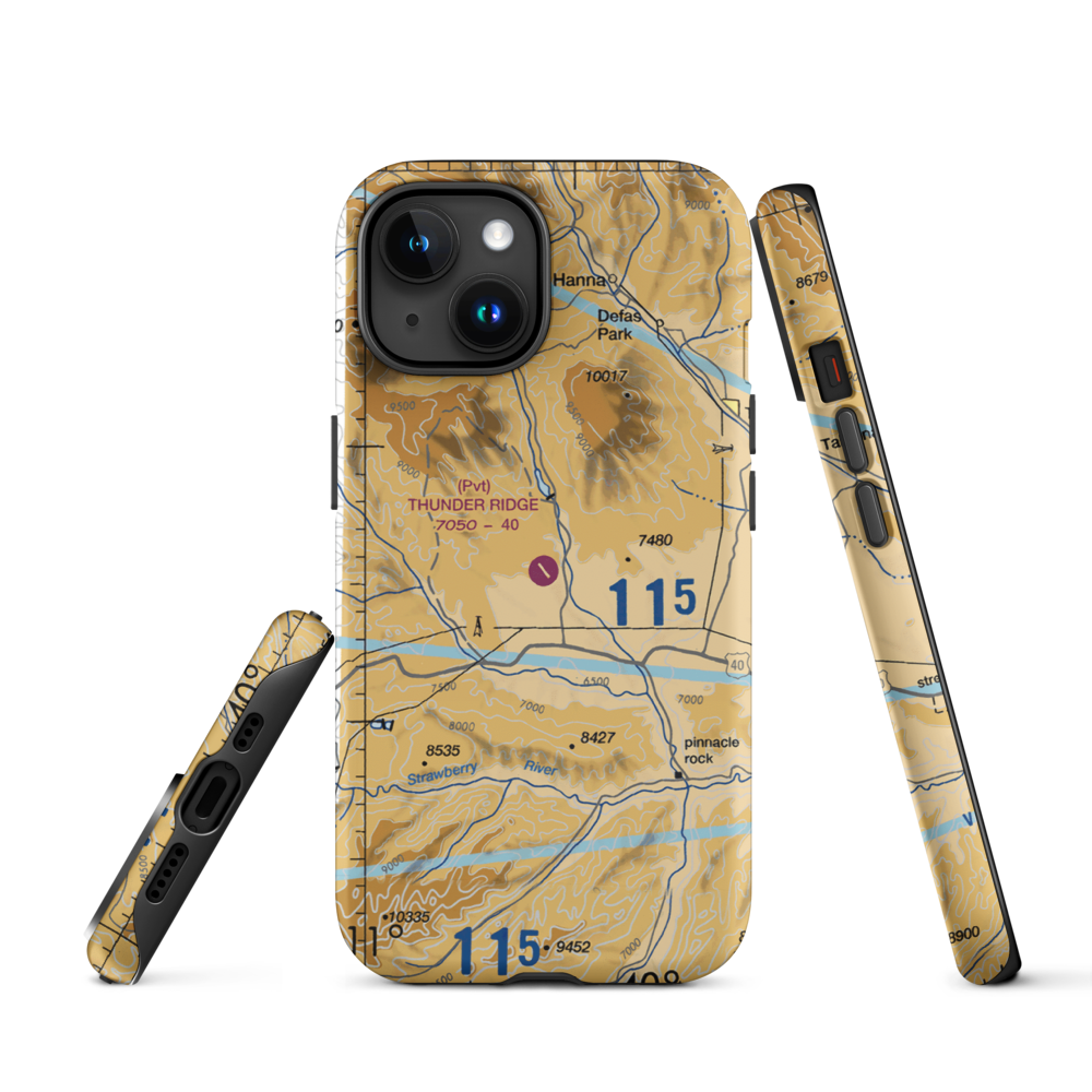 Thunder Ridge Airpark (UT83) VFR Sectional  Tough iPhone Case iPhone 15 model shown