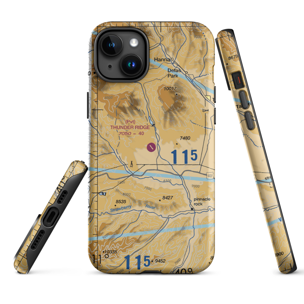 Thunder Ridge Airpark (UT83) VFR Sectional  Tough iPhone Case iPhone 15 Plus model shown