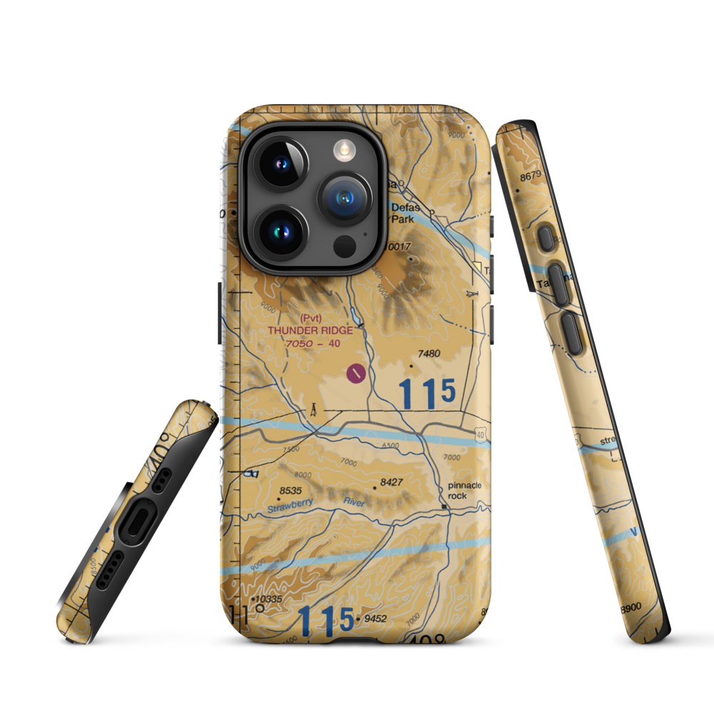 Thunder Ridge Airpark (UT83) VFR Sectional  Tough iPhone Case iPhone 15 Pro model shown