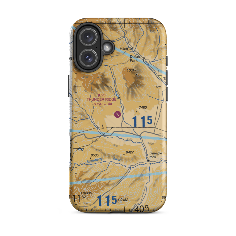 Thunder Ridge Airpark (UT83) VFR Sectional  Tough iPhone Case iPhone 16 Plus model shown