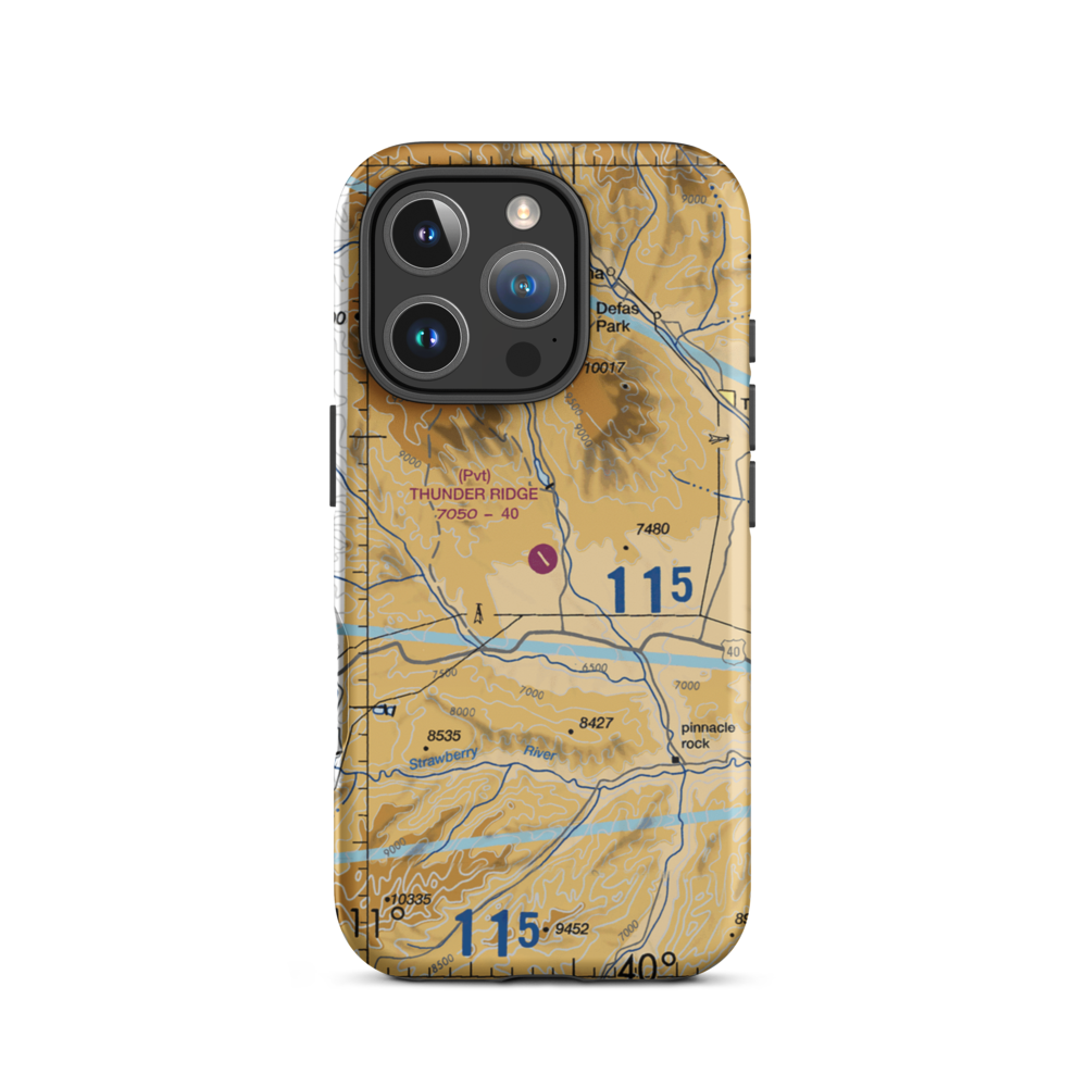 Thunder Ridge Airpark (UT83) VFR Sectional  Tough iPhone Case iPhone 16 Pro model shown