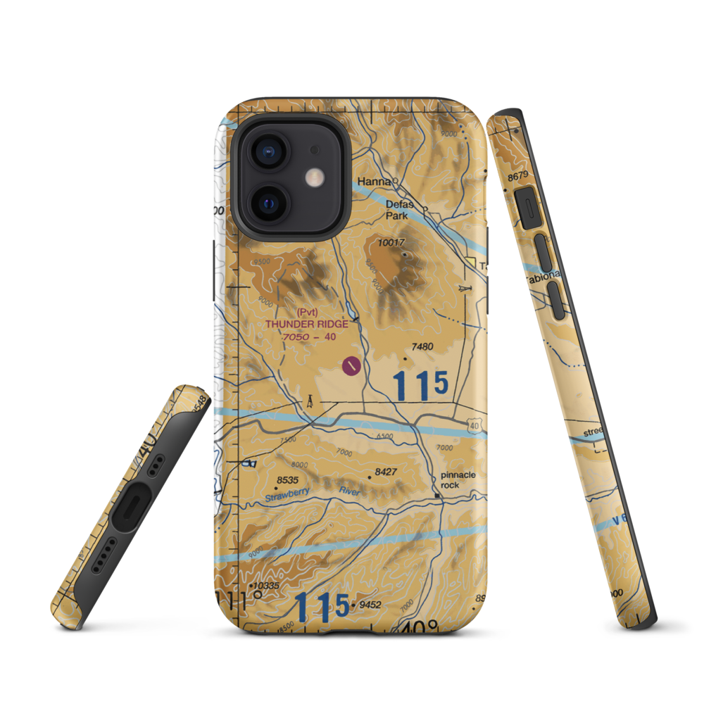 Thunder Ridge Airpark (UT83) VFR Sectional  Tough iPhone Case iPhone 12 model shown