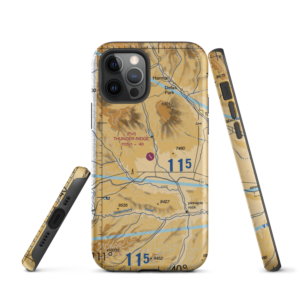 Thunder Ridge Airpark (UT83) VFR Sectional  Tough iPhone Case iPhone 12 Pro model shown