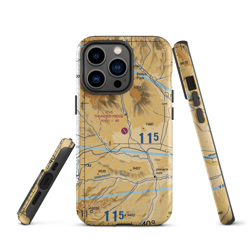 Thunder Ridge Airpark (UT83) VFR Sectional  Tough iPhone Case iPhone 13 Pro model shown