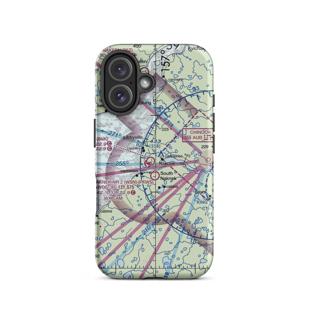 Tibbetts Airport (4AK9) VFR Sectional  Tough iPhone Case iPhone 16 model shown