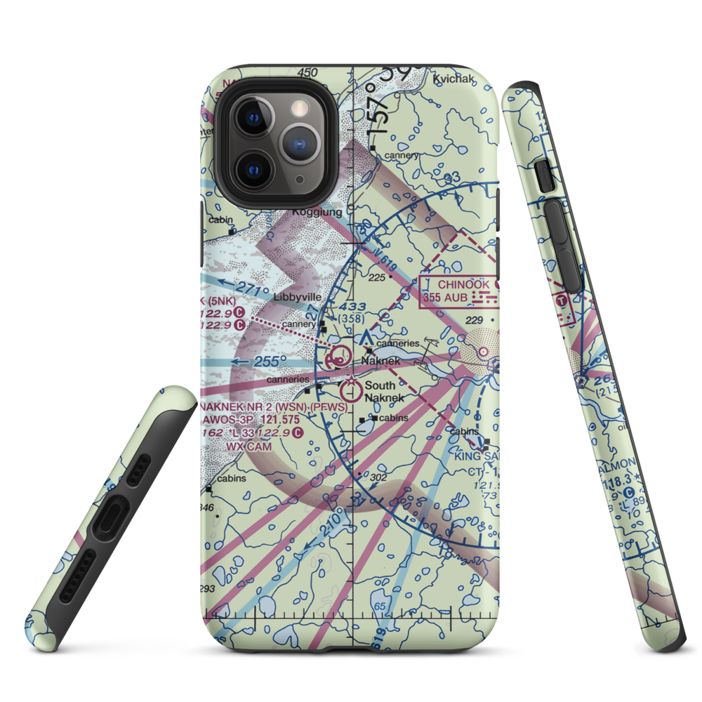 Tibbetts Airport (4AK9) VFR Sectional  Tough iPhone Case iPhone 11 Pro Max model shown