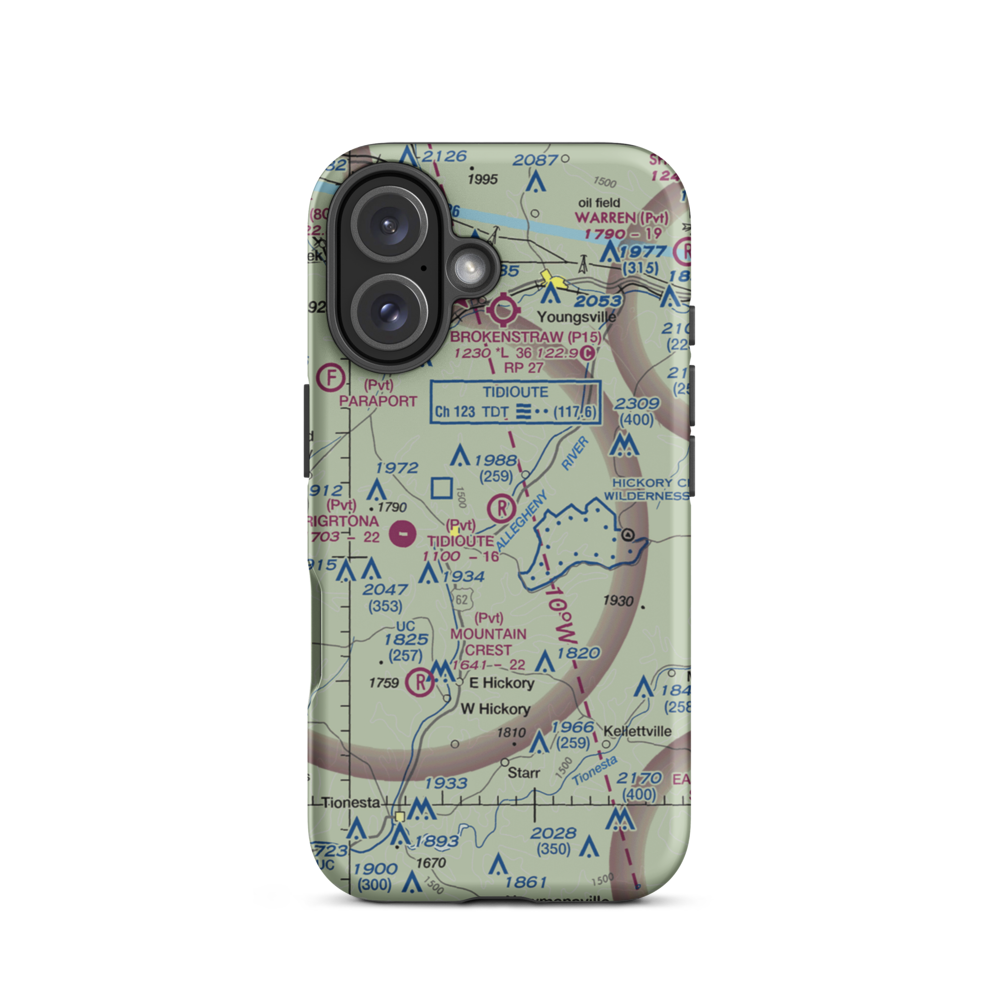 Tidioute Airport (PS61) VFR Sectional  Tough iPhone Case iPhone 16 model shown
