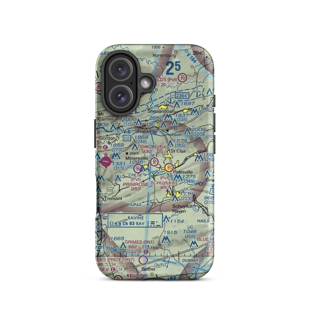 Tidmore Airport (7PN0) VFR Sectional  Tough iPhone Case iPhone 16 model shown