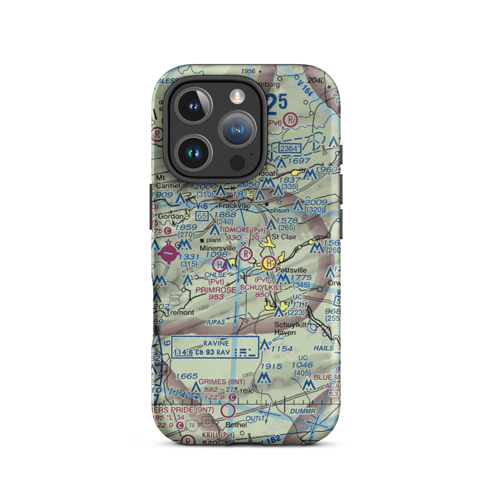 Tidmore Airport (7PN0) VFR Sectional  Tough iPhone Case iPhone 16 Pro model shown