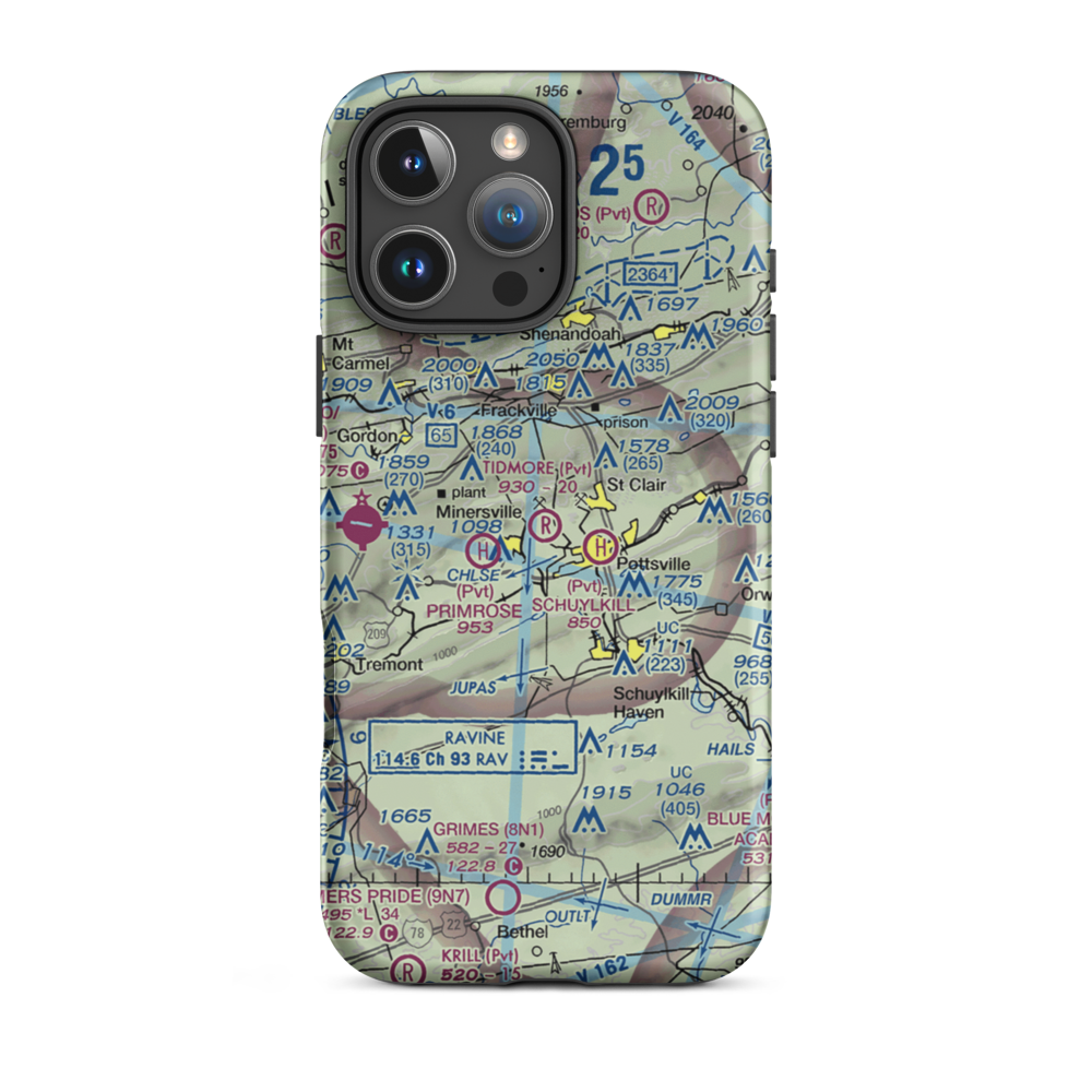 Tidmore Airport (7PN0) VFR Sectional  Tough iPhone Case iPhone 16 Pro Max model shown