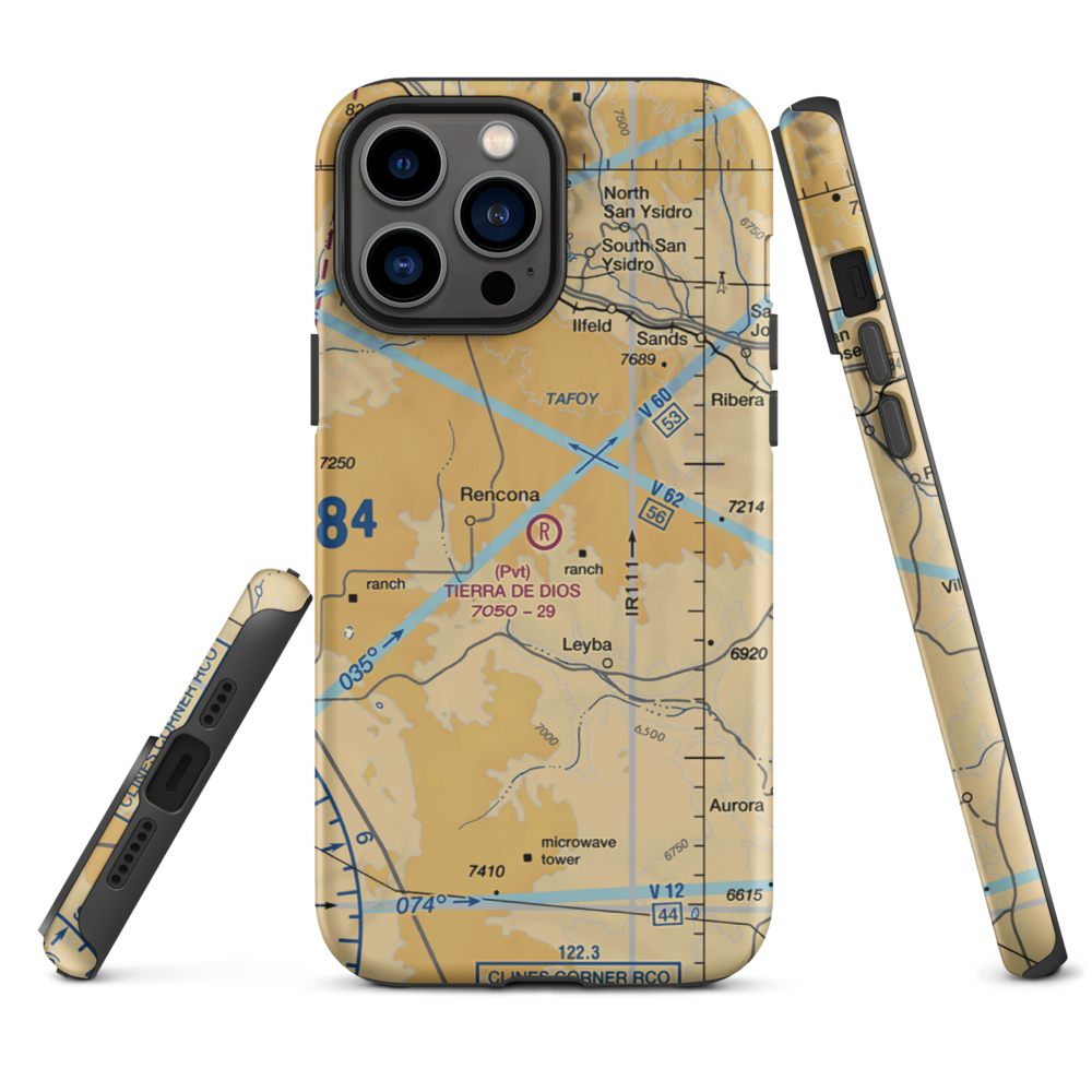 Tierra De Dios Airport (NM92) VFR Sectional  Tough iPhone Case iPhone 13 Pro Max model shown