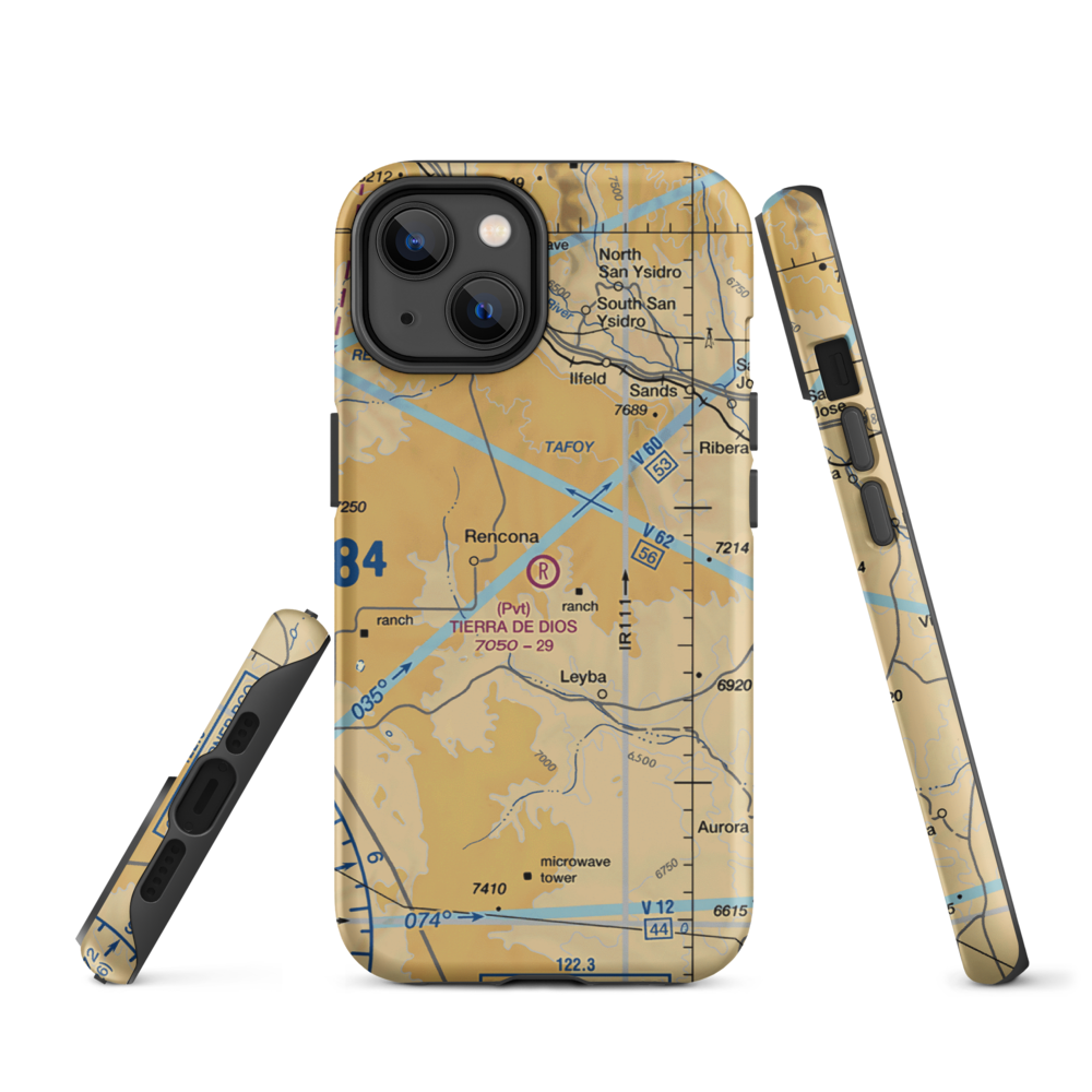 Tierra De Dios Airport (NM92) VFR Sectional  Tough iPhone Case iPhone 14 model shown