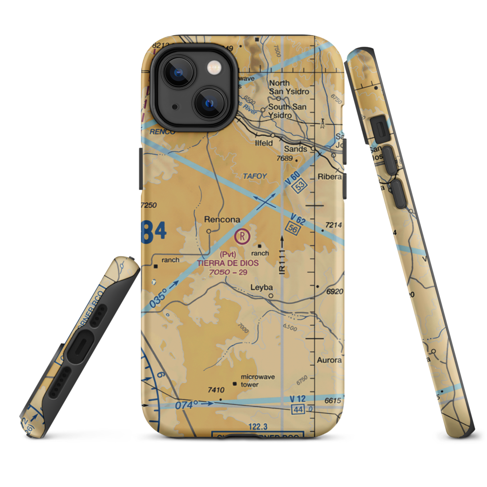Tierra De Dios Airport (NM92) VFR Sectional  Tough iPhone Case iPhone 14 Plus model shown