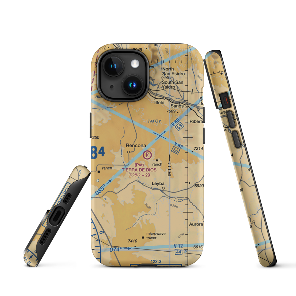 Tierra De Dios Airport (NM92) VFR Sectional  Tough iPhone Case iPhone 15 model shown