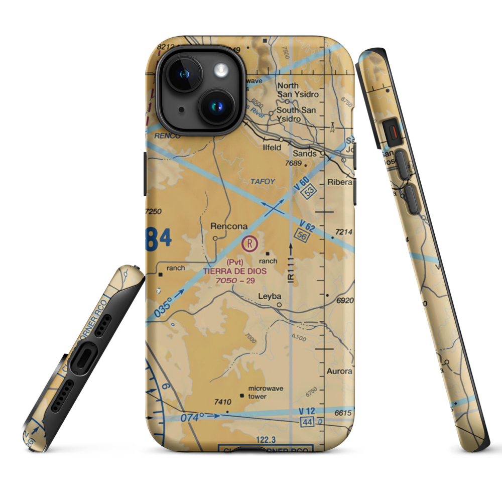 Tierra De Dios Airport (NM92) VFR Sectional  Tough iPhone Case iPhone 15 Plus model shown