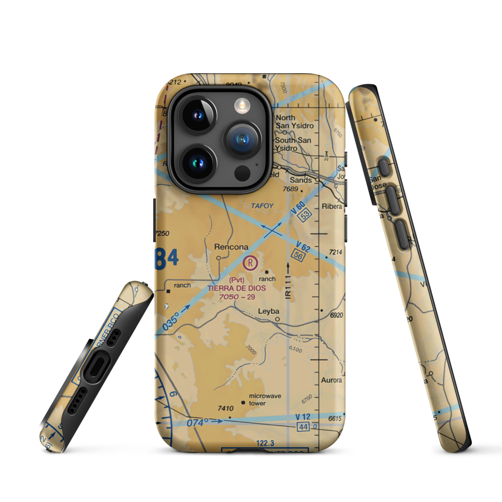 Tierra De Dios Airport (NM92) VFR Sectional  Tough iPhone Case iPhone 15 Pro model shown
