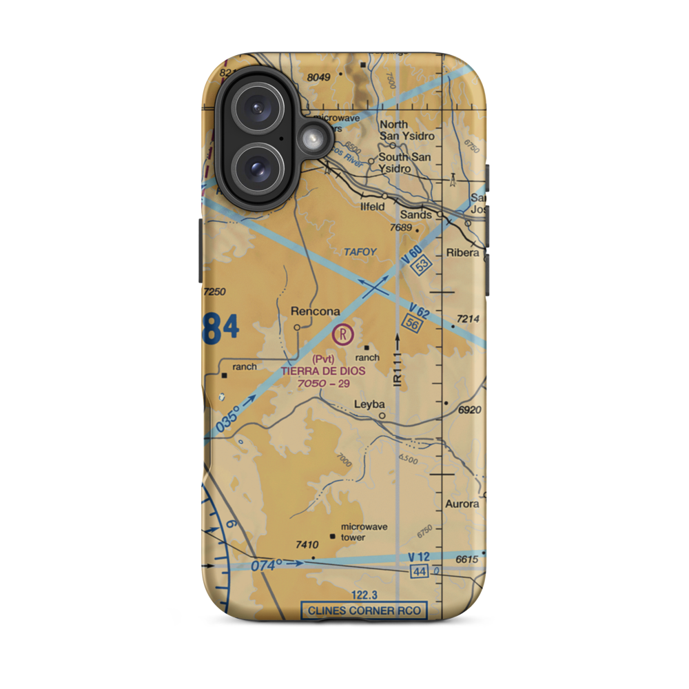 Tierra De Dios Airport (NM92) VFR Sectional  Tough iPhone Case iPhone 16 Plus model shown
