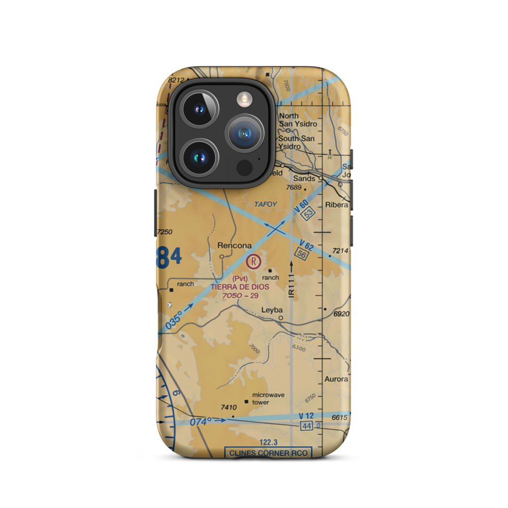 Tierra De Dios Airport (NM92) VFR Sectional  Tough iPhone Case iPhone 16 Pro model shown