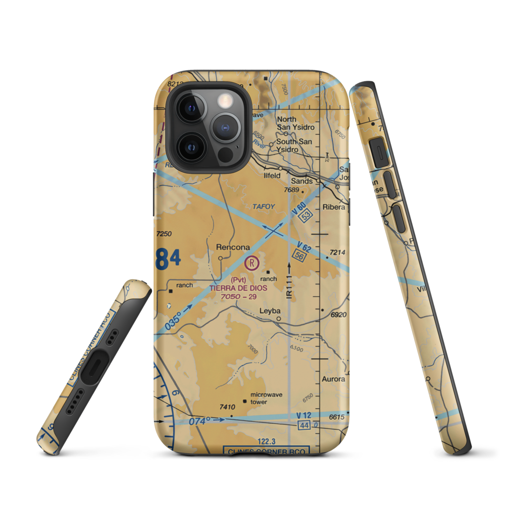 Tierra De Dios Airport (NM92) VFR Sectional  Tough iPhone Case iPhone 12 Pro model shown